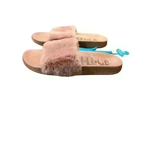 NWT Mad Love Slippers Women's Size 10 Phoebe Sandal Slip On Mauve Color Faux Fur - Picture 3 of 9